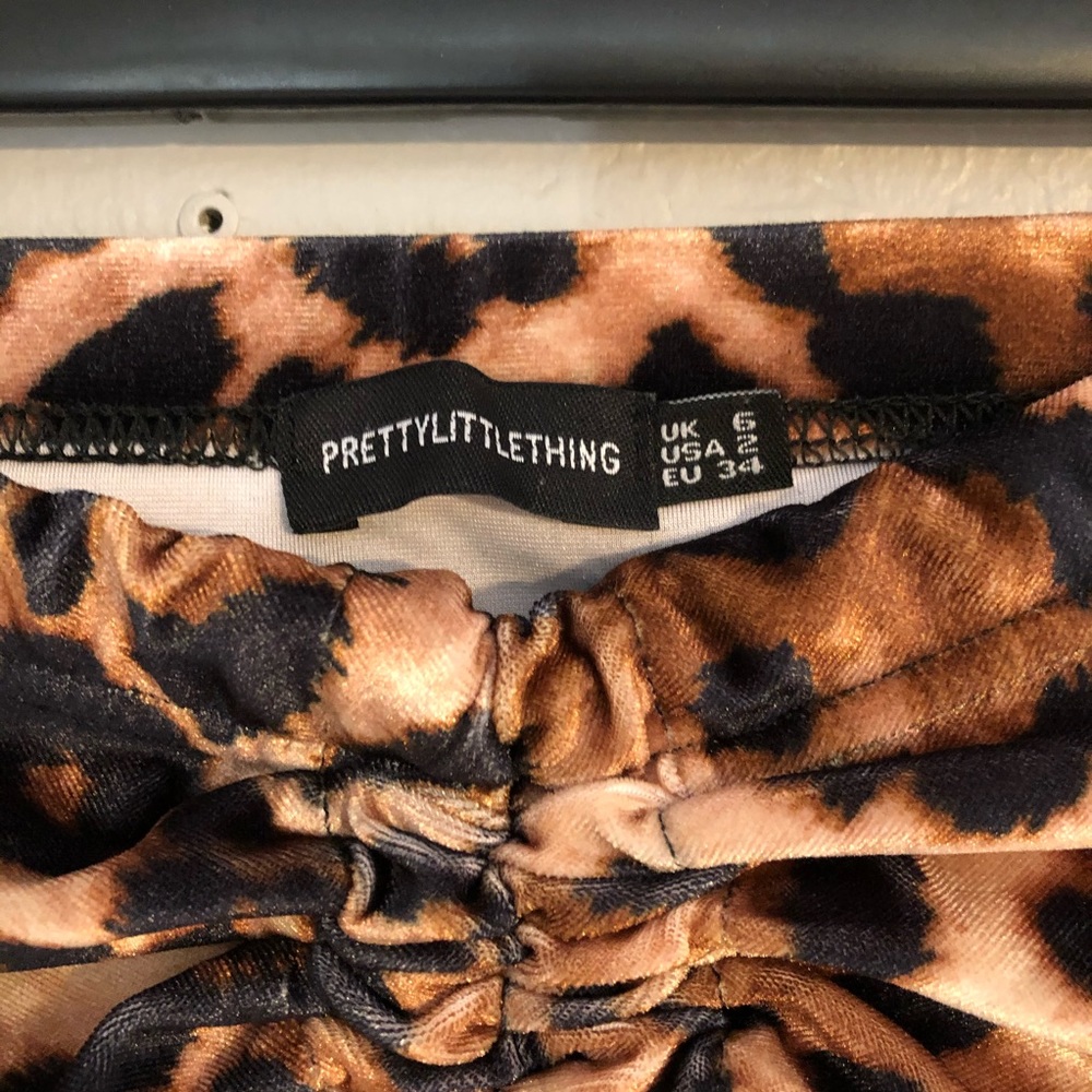 Leopard Print Ruched Mini Skirt - Picture 4 of 4